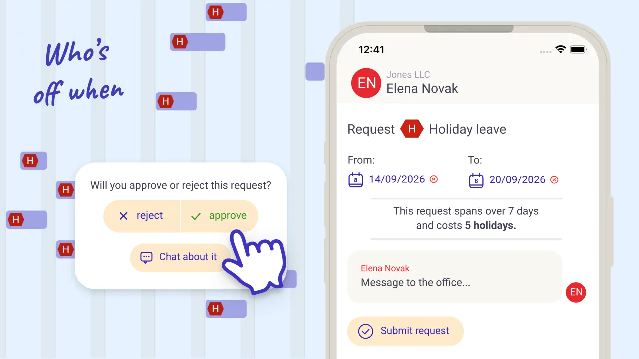 A holiday request, waiting to be approved or rejected